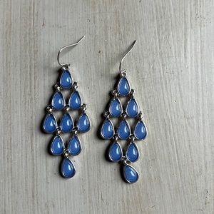 Waterfall blue pierced earrings
